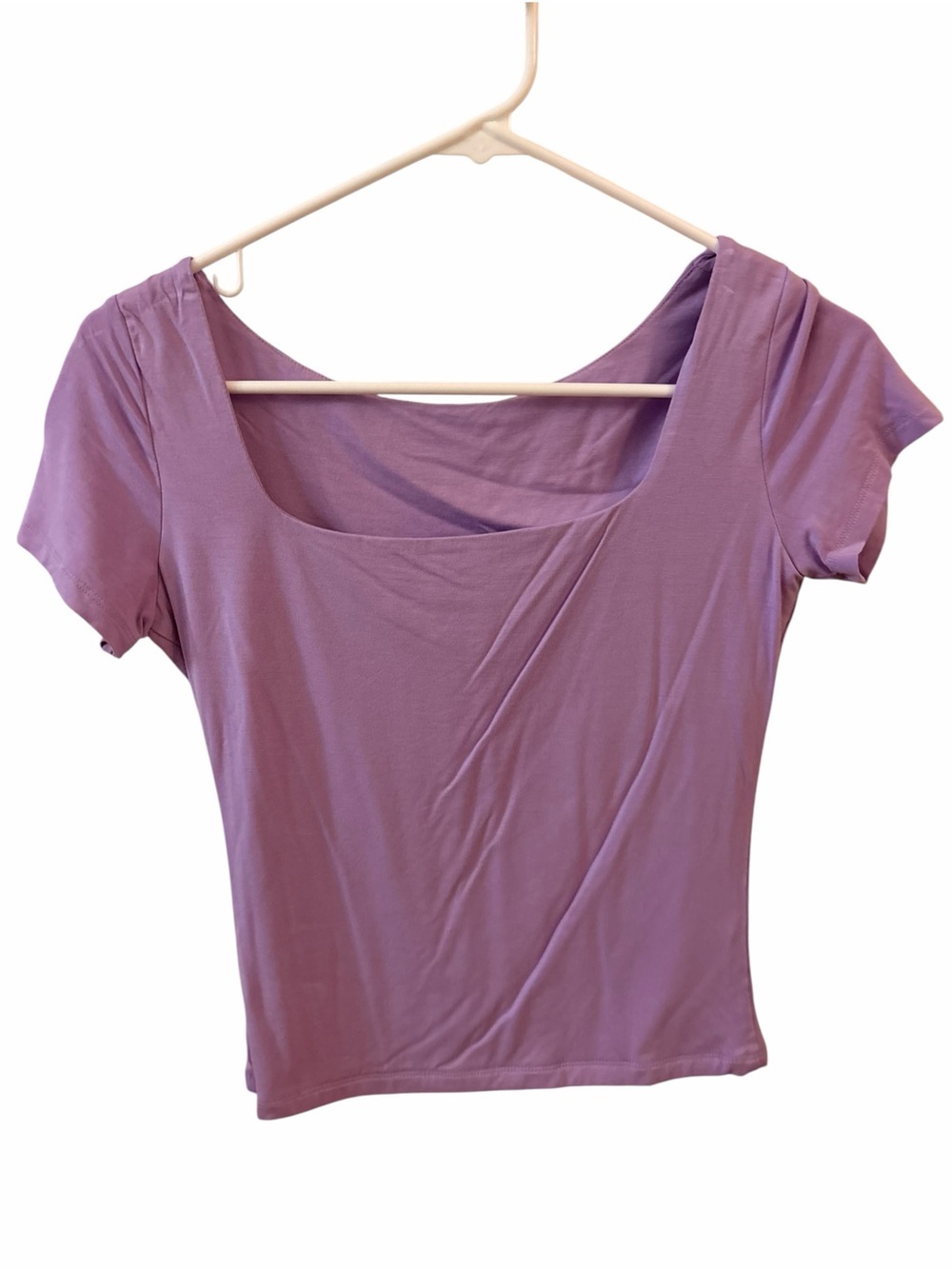 Women’s Lavender Short-Sleeve Square Neck Top